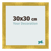 Cadre Photo 30x30cm Or Vintage MDF Pisa De Face Mesure | Yourdecoration.fr