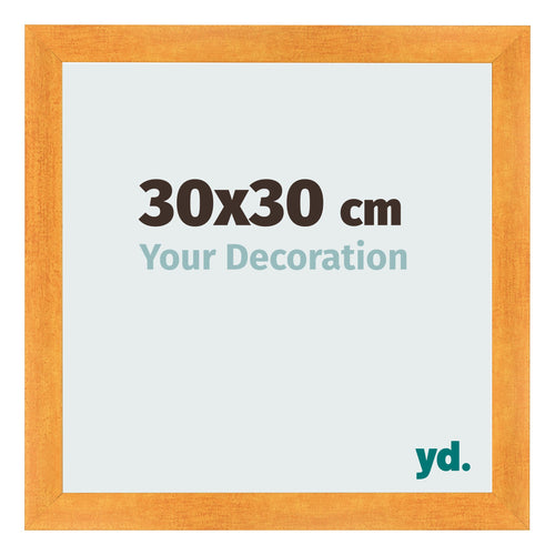 Cadre Photo 30x30cm Orange MDF Pisa De Face Mesure | Yourdecoration.fr