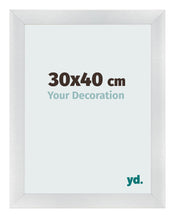 Cadre Photo 30x40cm Argent Noir Patine MDF Pisa De Face Mesure | Yourdecoration.fr