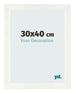 Cadre Photo 30x40cm Blanc Vintage MDF Pisa De Face Mesure | Yourdecoration.fr