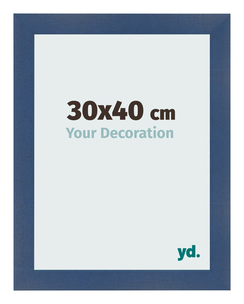 Cadre Photo 30x40cm Bleu Fonce Patine MDF Pisa De Face Mesure | Yourdecoration.fr