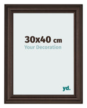Cadre Photo 30x40cm Chene Fonce MDF Lazio De Face Mesure | Yourdecoration.fr