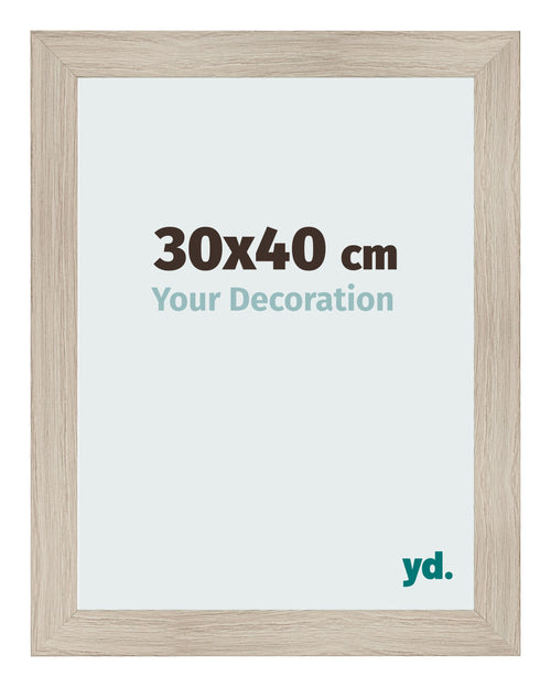 Cadre Photo 30x40cm Chene Rustique MDF Pisa De Face Mesure | Yourdecoration.fr