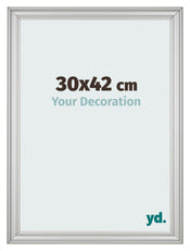 Cadre Photo 30x42cm Argent Mat MDF Lazio De Face Mesure | Yourdecoration.fr