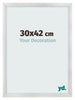 Cadre Photo 30x42cm Argent Noir Patine MDF Pisa De Face Mesure | Yourdecoration.fr