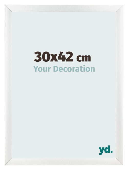 Cadre Photo 30x42cm Blanc Vintage MDF Pisa De Face Mesure | Yourdecoration.fr