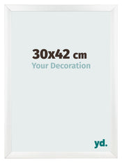 Cadre Photo 30x42cm Blanc Vintage MDF Pisa De Face Mesure | Yourdecoration.fr
