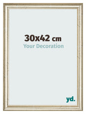 Cadre Photo 30x42cm Brillance Metallique MDF Lazio De Face Mesure | Yourdecoration.fr