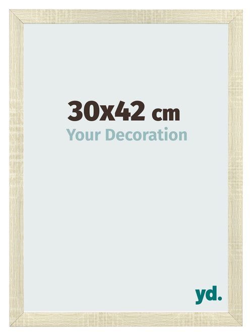 Cadre Photo 30x42cm Chene Sonoma MDF Pisa De Face Mesure | Yourdecoration.fr