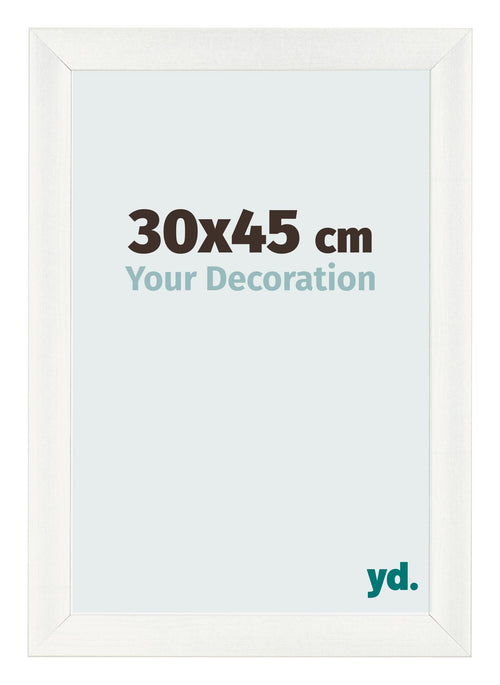 Cadre Photo 30x45cm Blanc Vintage MDF Pisa De Face Mesure | Yourdecoration.fr