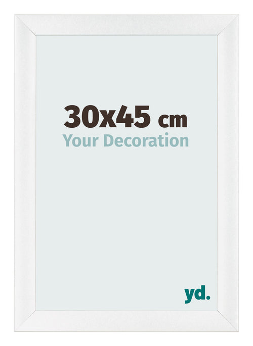 Cadre Photo 30x45cm Blanc Vintage MDF Pisa De Face Mesure | Yourdecoration.fr