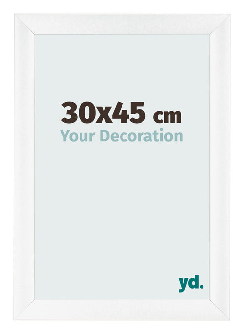 Cadre Photo 30x45cm Blanc Vintage MDF Pisa De Face Mesure | Yourdecoration.fr