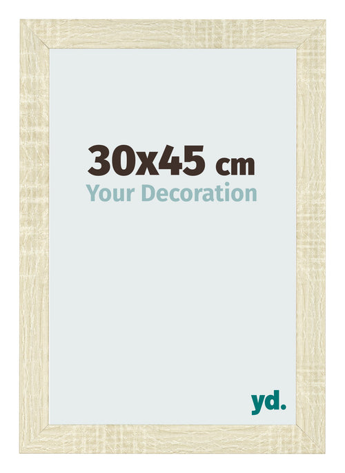 Cadre Photo 30x45cm Chene Sonoma MDF Pisa De Face Mesure | Yourdecoration.fr