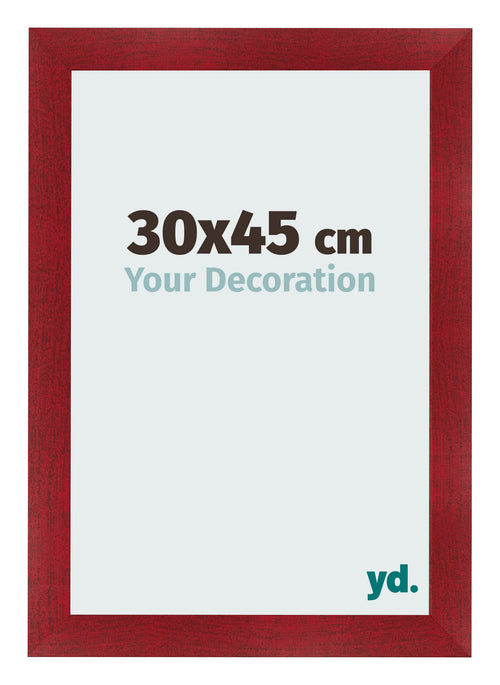 Cadre Photo 30x45cm Vin Rouge Patine MDF Pisa De Face Mesure | Yourdecoration.fr
