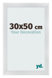 Cadre Photo 30x50cm Argent Noir Patine MDF Pisa De Face Mesure | Yourdecoration.fr