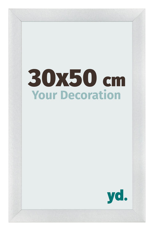 Cadre Photo 30x50cm Argent Noir Patine MDF Pisa De Face Mesure | Yourdecoration.fr