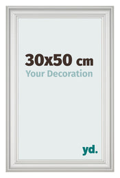 Cadre Photo 30x50cm Blanc Patine MDF Lazio De Face Mesure | Yourdecoration.fr