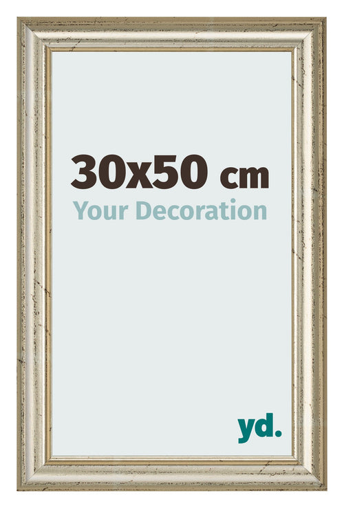 Cadre Photo 30x50cm Brillance Metallique MDF Lazio De Face Mesure | Yourdecoration.fr