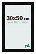Cadre Photo 30x50cm Noir Argent Poli MDF Pisa De Face Mesure | Yourdecoration.fr
