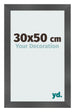 Cadre Photo 30x50cm Noir Argent Poli MDF Pisa De Face Mesure | Yourdecoration.fr
