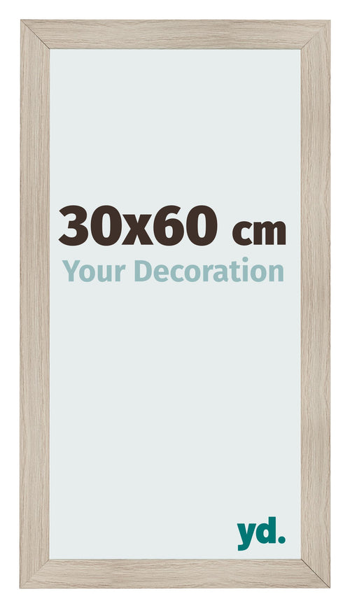 Cadre Photo 30x60cm Chene Rustique MDF Pisa De Face Mesure | Yourdecoration.fr