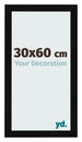 Cadre Photo 30x60cm Noir Argent Poli MDF Pisa De Face Mesure | Yourdecoration.fr