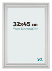 Cadre Photo 32x45cm Argent Mat MDF Lazio De Face Mesure | Yourdecoration.fr