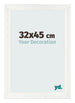 Cadre Photo 32x45cm Blanc Vintage MDF Pisa De Face Mesure | Yourdecoration.fr
