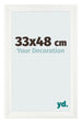 Cadre Photo 33x48cm Blanc Vintage MDF Pisa De Face Mesure | Yourdecoration.fr