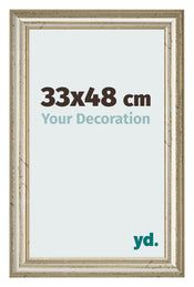 Cadre Photo 33x48cm Brillance Metallique MDF Lazio De Face Mesure | Yourdecoration.fr