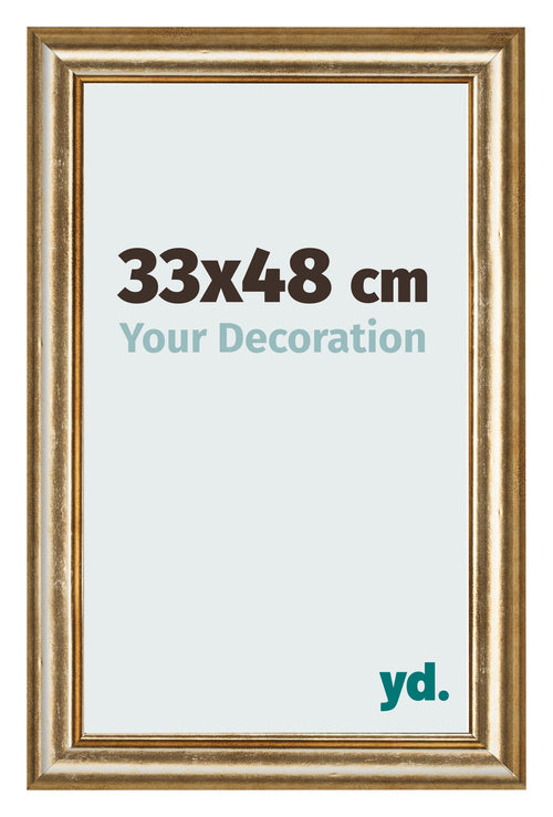 Cadre Photo 33x48cm Or Antique MDF Lazio De Face Mesure | Yourdecoration.fr