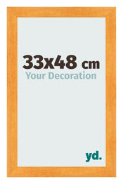 Cadre Photo 33x48cm Orange MDF Pisa De Face Mesure | Yourdecoration.fr