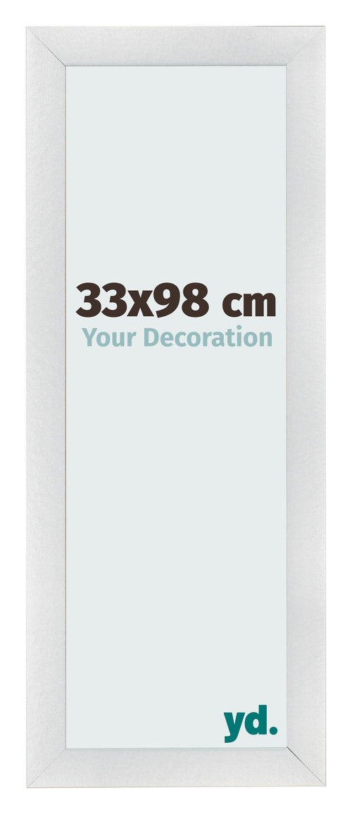 Cadre Photo 33x98cm Argent Noir Patine MDF Pisa De Face Mesure | Yourdecoration.fr