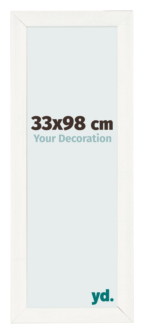 Cadre Photo 33x98cm Blanc Vintage MDF Pisa De Face Mesure | Yourdecoration.fr