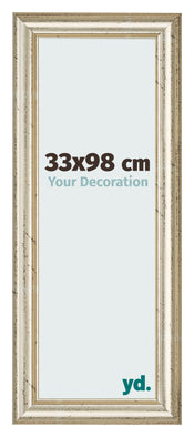 Cadre Photo 33x98cm Brillance Metallique MDF Lazio De Face Mesure | Yourdecoration.fr