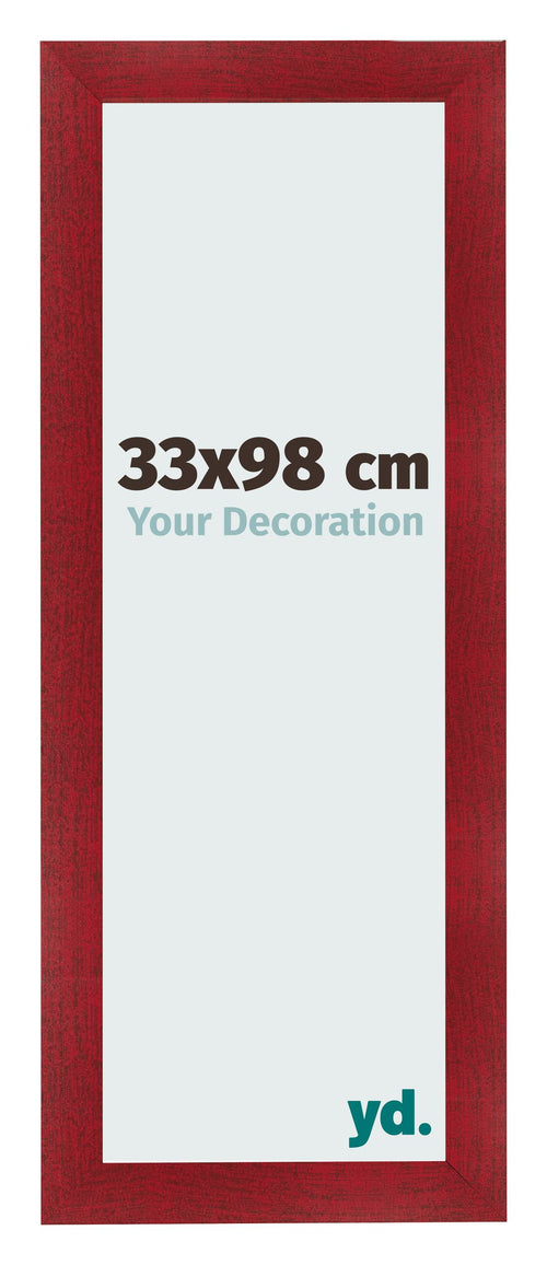 Cadre Photo 33x98cm Vin Rouge Patine MDF Pisa De Face Mesure | Yourdecoration.fr