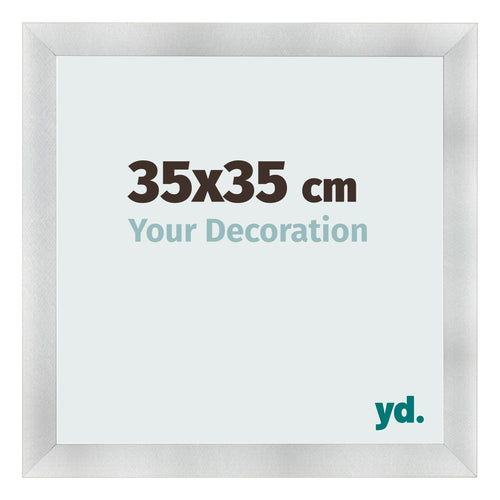 Cadre Photo 35x35cm Aluminium Brosse MDF Pisa De Face Mesure | Yourdecoration.fr