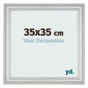 Cadre Photo 35x35cm Argent Mat MDF Lazio De Face Mesure | Yourdecoration.fr