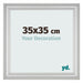 Cadre Photo 35x35cm Argent Mat MDF Lazio De Face Mesure | Yourdecoration.fr