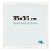 Cadre Photo 35x35cm Blanc Vintage MDF Pisa De Face Mesure | Yourdecoration.fr