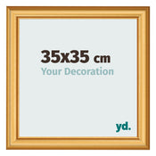 Cadre Photo 35x35cm Or Mat MDF Lazio De Face Mesure | Yourdecoration.fr
