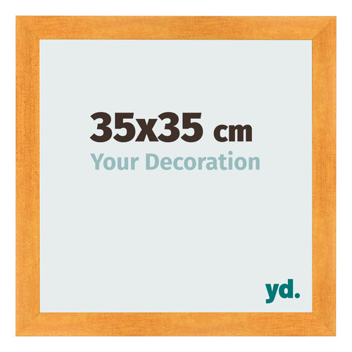 Cadre Photo 35x35cm Orange MDF Pisa De Face Mesure | Yourdecoration.fr