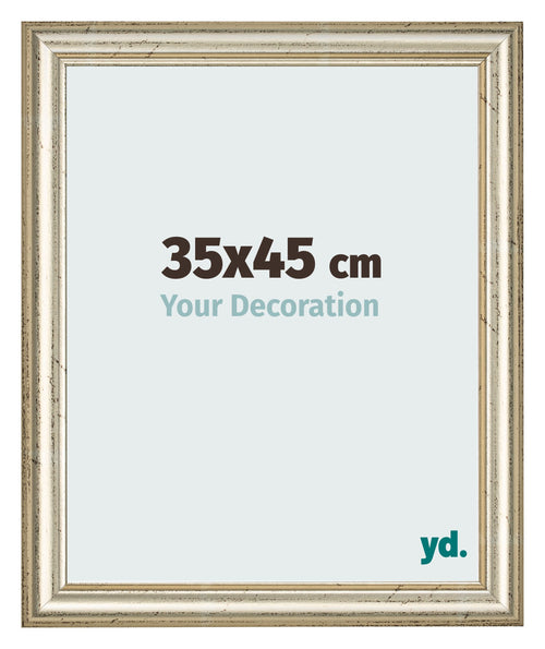 Cadre Photo 35x45cm Brillance Metallique MDF Lazio De Face Mesure | Yourdecoration.fr