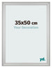 Cadre Photo 35x50cm Argent Mat MDF Lazio De Face Mesure | Yourdecoration.fr