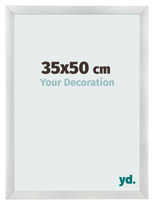 Cadre Photo 35x50cm Argent Noir Patine MDF Pisa De Face Mesure | Yourdecoration.fr