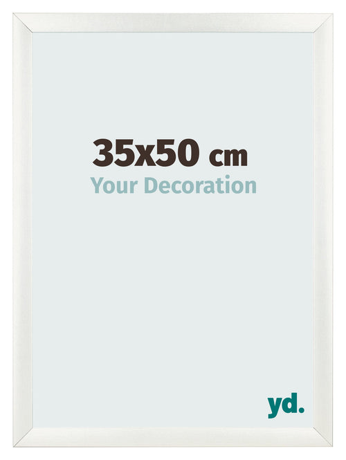 Cadre Photo 35x50cm Blanc Vintage MDF Pisa De Face Mesure | Yourdecoration.fr