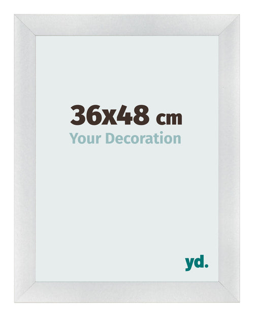 Cadre Photo 36x48cm Argent Noir Patine MDF Pisa De Face Mesure | Yourdecoration.fr