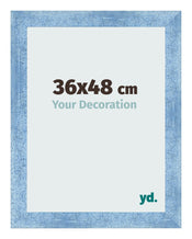 Cadre Photo 36x48cm Bleu Brillant Patine MDF Pisa De Face Mesure | Yourdecoration.fr