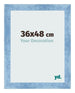 Cadre Photo 36x48cm Bleu Brillant Patine MDF Pisa De Face Mesure | Yourdecoration.fr