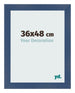 Cadre Photo 36x48cm Bleu Fonce Patine MDF Pisa De Face Mesure | Yourdecoration.fr
